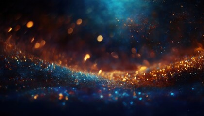 Poster - glowing dark halloween sparkle texture with orange and blue bokeh, perfect for web design, print media, and branding, high-quality graphic resource