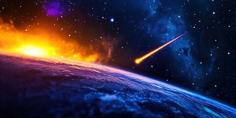 shooting star in space