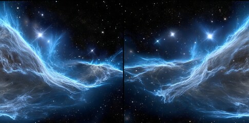 Wall Mural - a 360-degree space background featuring a nebula and stars, utilizing an equirectangular projection 