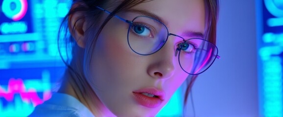 Poster - Smart glasses, along with virtual reality and augmented reality, represent a futuristic vision concept that is revolutionizing the way we see and interact with the world