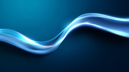 Poster - The wallpaper features a 3D rendered abstract modern minimal design with glowing wavy lines set against a blue background