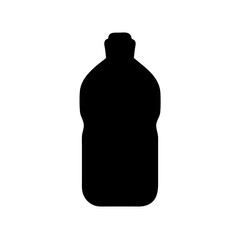 Poster - Black silhouette of plastic bottle container for liquid storage and packaging vector graphic design