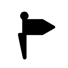 Poster - Directional sign vector illustration, black arrow signpost graphic, navigation pointer icon design element