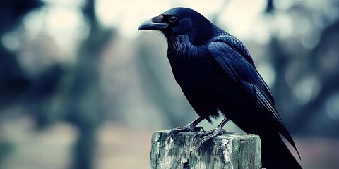 black crow in natural environment