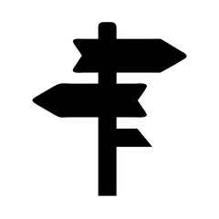 Poster - Directional signpost vector graphic for travel, hiking, and location based services design needs