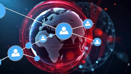 Poster - Global Network Connection: Digital World Visualization