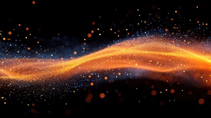 Aufkleber - Colorful abstract swirl of light particles creating a vibrant and dynamic visual representation of energy movement in a dark setting