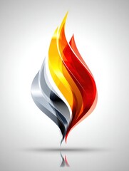 Aufkleber - Flame Rising From Oil Symbol Representing Energy Identity in a Modern Abstract Design