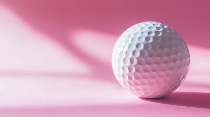 Poster - Pink Background Golf Ball Studio Shot White Sport Equipment Minimalist Photography Image Perfect for Websites Blogs and Social Media Posts Clean Design Aesthetically Pleasing game light asset style   