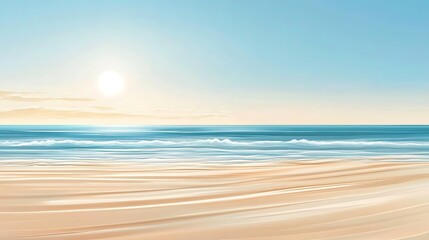 Wall Mural - Sunrise Beach Ocean Sand Summer.