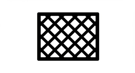 Geometric Grid: Black Lattice Pattern on White.