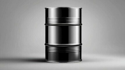 Fototapete - Glossy Barrel With Clean Label Mockup Displaying Modern Design and Elegant Shadows in a Simple Studio Setting