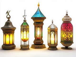 Poster - Isolated Eid decorative light combo on a clean white background.