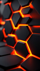 Wall Mural - A pattern of intertwined hexagons. yellow on a transparent background