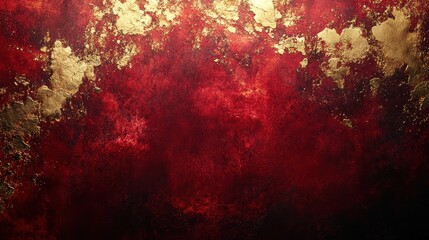 Fototapete - Vibrant red and gold abstract texture with bold color contrasts creating an eye-catching visual appeal for artistic backgrounds