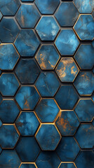 Wall Mural - A pattern of intertwined hexagons. yellow on a transparent background