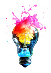 Wall Mural - png light bulb explodes lightbulb colorful creativity.