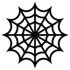 Intricate Spider Web Silhouette Vector for Halloween