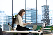 © DC Studio - Empowered female CEO working in her high end corporate office, focusing on career development and maintaining a productive goal oriented work environment. Strategic thinking for growth.