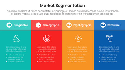 Poster - market segmentation framework analysis infographic 4 point stage template with fullpage table box wi