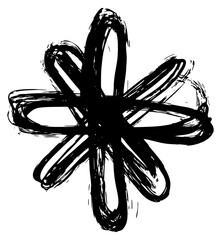 Wall Mural - png a basque cross scribble abstract drawing black.