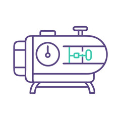 Poster - Vintage Style Air Compressor Outline Icon Illustration Isolated