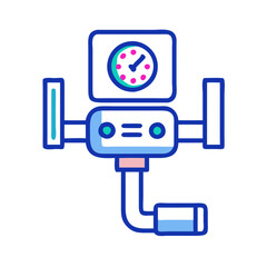 Poster - Robotic Machine Illustration with Colorful Details on Black Background