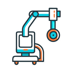 Poster - Stylized Robotic Arm Illustration with a Black Background