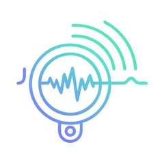 Poster - gradient sound frequency monitor icon vector illustration