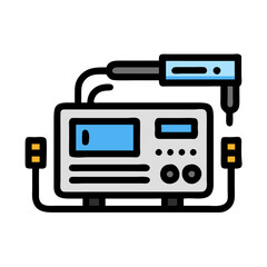 Poster - cartoon vector illustration of an oscilloscope on black background