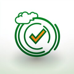 Poster - Global connectivity is illustrated through the combination of a cloud, earth globe, and checkmark icon, emphasizing technology and communication