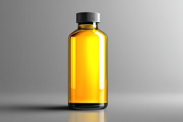 Poster - Crude Oil Bottle Mockup Placed on a Glossy Surface for Industrial Design Showcasing Modern Packaging Solutions