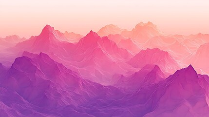 Wall Mural - Pink Purple Mountain Range Sunset.