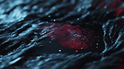 Poster - abstract digital fingerprint red blue technology background futuristic identity security biometric s