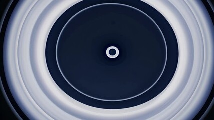 Poster - Concentric circles pulsating dynamically, transitioning through dark blues, whites, and greens, creating hypnotic visual flow with mesmerizing gradient transformation