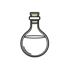 Poster - Minimalist design of a potion bottle created using a single line illustration for creative projects or design needs