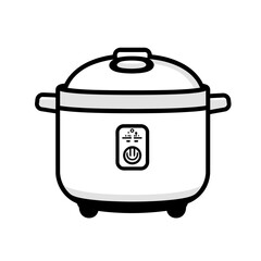 Poster - Minimalist design of a rice cooker icon perfect for modern kitchen themes and digital interfaces