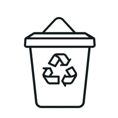 Aufkleber - Minimalist line illustration of a recycle bin with a recycling symbol displayed clearly on its front