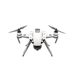 Aufkleber - Futuristic Drone Concept, Advanced Technology Unmanned Aerial Vehicle. Modern Design Drone With Rotating Blades Isolated. Plain White Background For Easy Integration. Innovation In Flight.