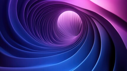 Poster - Abstract Purple and Blue Swirling Tunnel: A Digital 3D Render