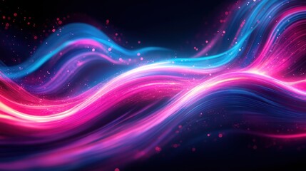 Poster - Abstract Pink and Blue Energy Waves
