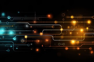 Poster - Conceptual Representation of an Oil Pipeline Network With Glowing Outlines on a Black Background Highlighting Potential Energy Pathways and Interactions