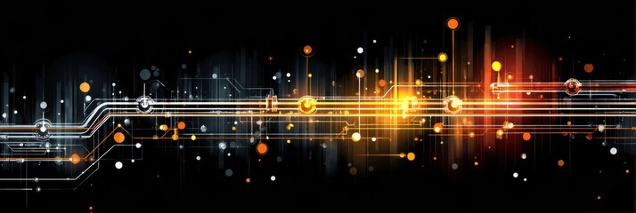 Aufkleber - Outlines of Oil Pipelines Glowing Against a Black Background in a Modern Visual Representation of Energy Infrastructure and Technology