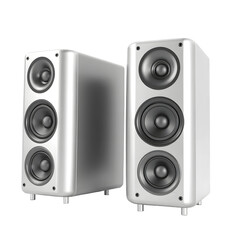 Aufkleber - Modern Speaker System, Audio Equipment Design. Minimalist Style Speaker, Sound Technology. Isolated Audio Device, Volume, Bass, And Treble. Enjoy Great Quality Sound With A Sleek 3d Speaker..
