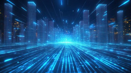 Poster - Digital Cityscape: A Futuristic Vision of Urban Development