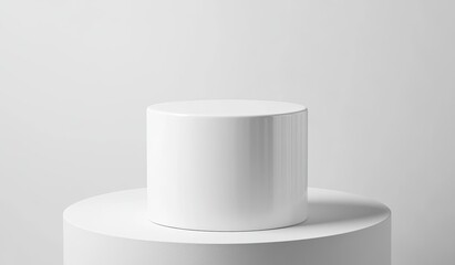 Aufkleber - White cylindrical pedestal on a platform.