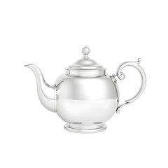 Leinwandbilder - Silver Teapot 3d Render, Intricate Design. A Sophisticated Object, Perfect For Tea Service. Beautiful Tableware.