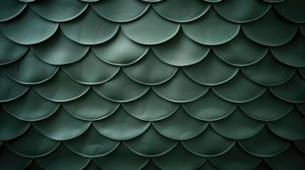 Poster - Abstract green geometric pattern with layered shapes. Digital artwork of 3D rendering with dark green curving pattern or waving pattern. Modern design for backgrounds and prints. Artistic. AIG51.