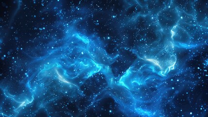 Poster - A mesmerizing blue abstract background featuring a fluid pattern, suitable for science themes. Ideal for digital designs, creating a vibrant and serene atmosphere.