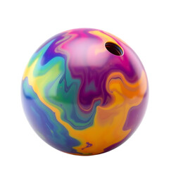 Aufkleber - Bowling Ball Render, Vivid Colors On White. A Vibrant Sphere For Leisure, Entertainment, Or Digital Designs. Perfect For Adding A Playful Element. High-quality Resolution Object.